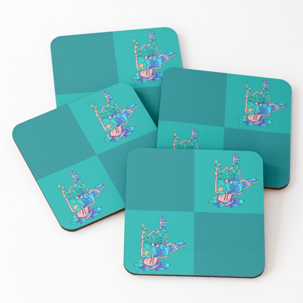 Item preview, ASL I Love You Hand Teal designed and sold by v-art9.