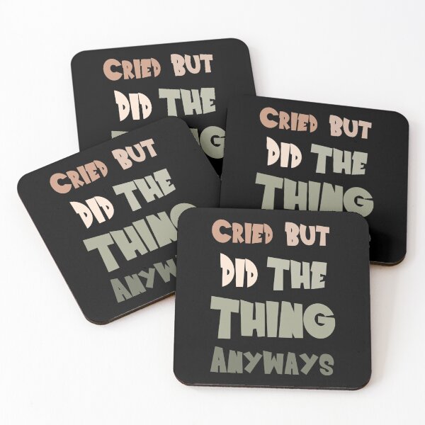 Item preview, Cried But Did The Thing Funny Trending Color Palette Gift Crazy Simple Text Design Unisex designed and sold by pedrored369.