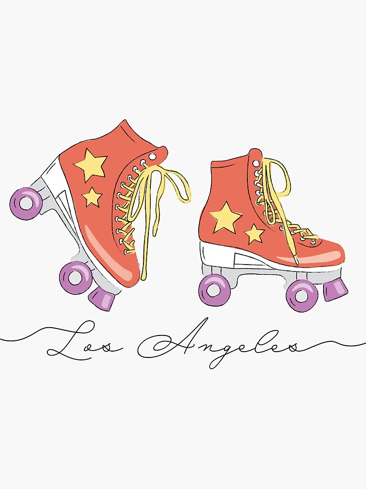 "Los Angeles Roller Skates" Sticker for Sale by jennykimbro Redbubble