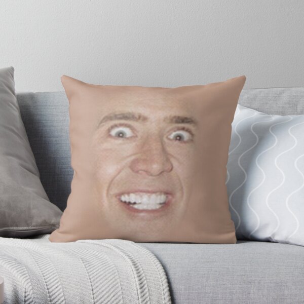 Nicholas Cage Face Pattern Throw Pillow