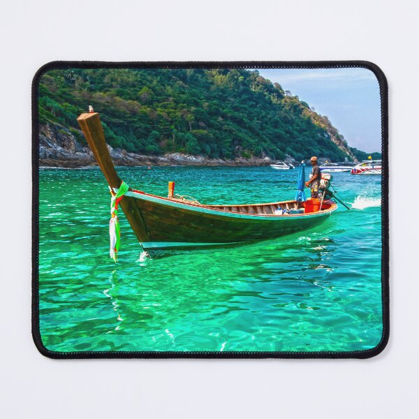 Item preview, Emerald water and long tail boat, Koh Racha Yai, Phuket, Thailand designed and sold by Kevin Hellon.