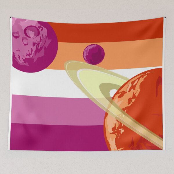 Item preview, Lesbian space tapestry/pride flag designed and sold by randox3stickers.
