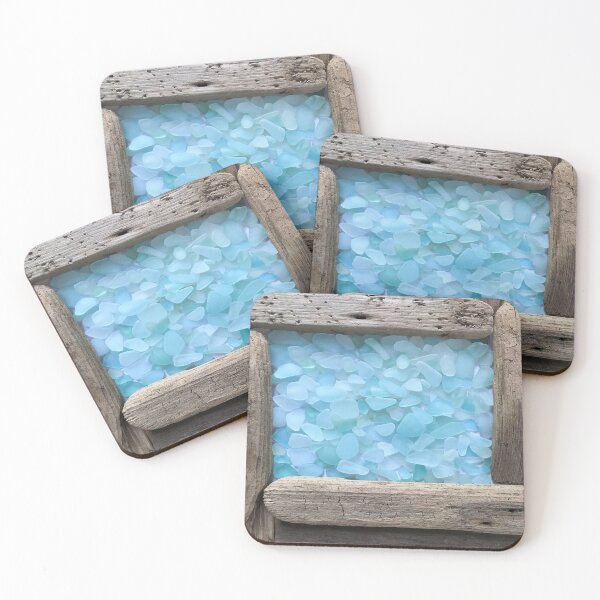 Item preview, Blue Seaglass Framed with Driftwood designed and sold by LeslieMac713.