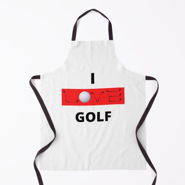 Item preview, I Love Golf Clubs and Ball Barbecue Chef Apron designed and sold by podguy.