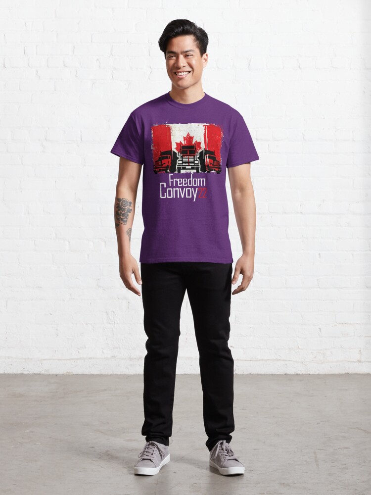 Discover CANADA FREEDOM CONVOY 2022 CANADIAN MAPLE LEAF TRUCKER TEES Classic T-Shirt