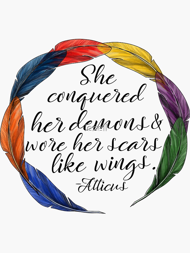 "Scars Like Wings" Sticker by lezell Redbubble