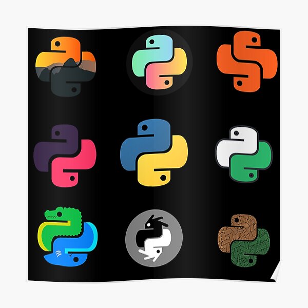 "python assorted coding language logos pack" Poster for Sale by ...