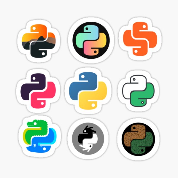 "python assorted coding language logos pack" Sticker for Sale by ...