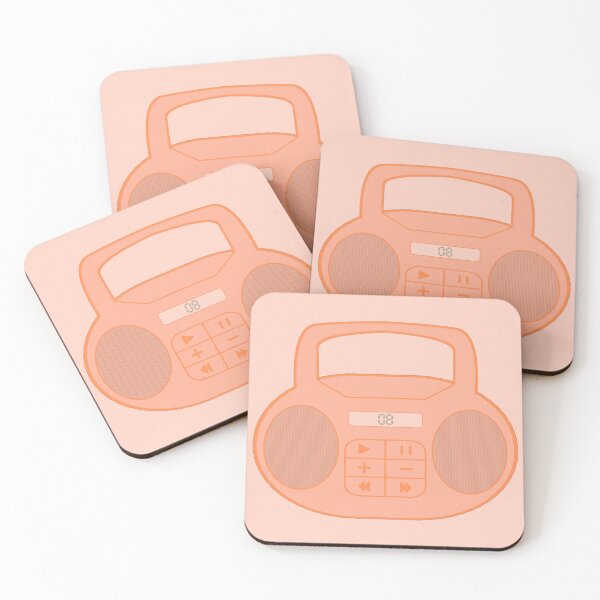 Item preview, Early 2000s Aesthetic Y2K Peach Boom Box  designed and sold by Creations-By-Em.