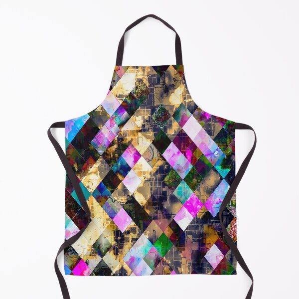 Item preview, geometric pixel square pattern abstract background in pink blue brown designed and sold by Mrvell.