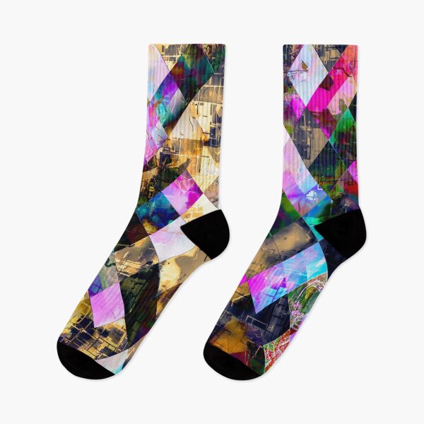 Item preview, geometric pixel square pattern abstract background in pink blue brown designed and sold by Mrvell.
