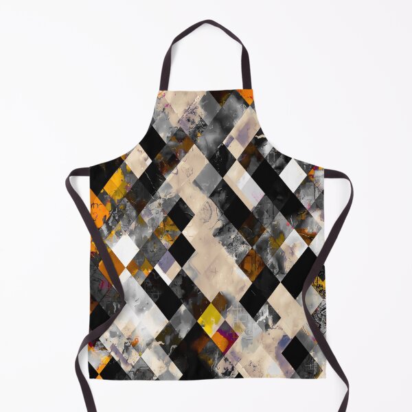 Item preview, geometric pixel square pattern abstract background in yellow brown designed and sold by Mrvell.