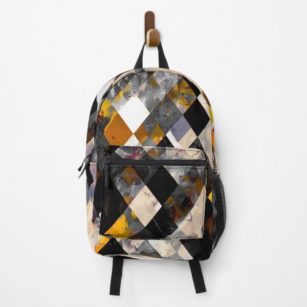 Item preview, geometric pixel square pattern abstract background in yellow brown designed and sold by Mrvell.