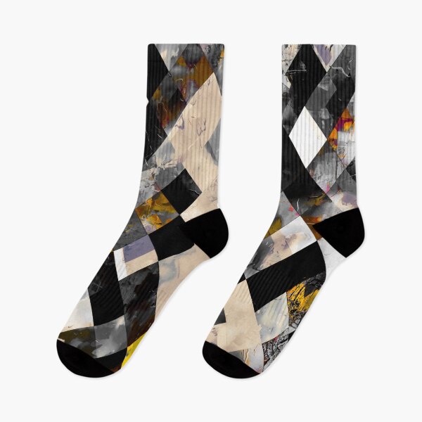 Item preview, geometric pixel square pattern abstract background in yellow brown designed and sold by Mrvell.