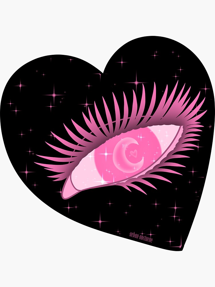 "Pastel Goth Heart Eye" Sticker by urbannocturne Redbubble
