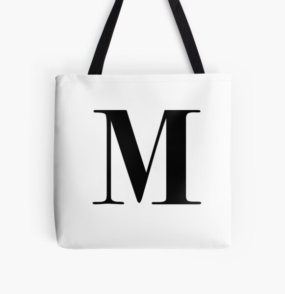 M'' Letter Initial Canvas Tote Bag - Initials Bags