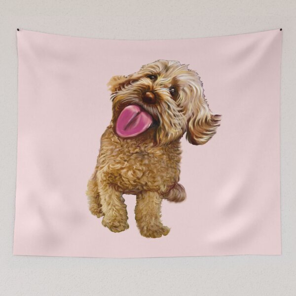Item preview, Cavapoo kisses, the best gift ideas for dog lovers 2022! Cute Cavapoo Cavoodle puppy dog licking with tongue out - cavalier king charles spaniel poodle, puppy love designed and sold by Artonmytee.