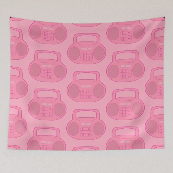 Item preview, Early 2000s Aesthetic Y2K Pink Boom Box  designed and sold by Creations-By-Em.