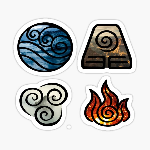 Avatar the Last Airbender Element Symbols Sticker.