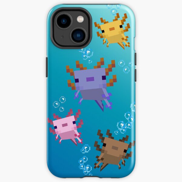 Swimming Minecraft Axolotl iPhone Tough Case