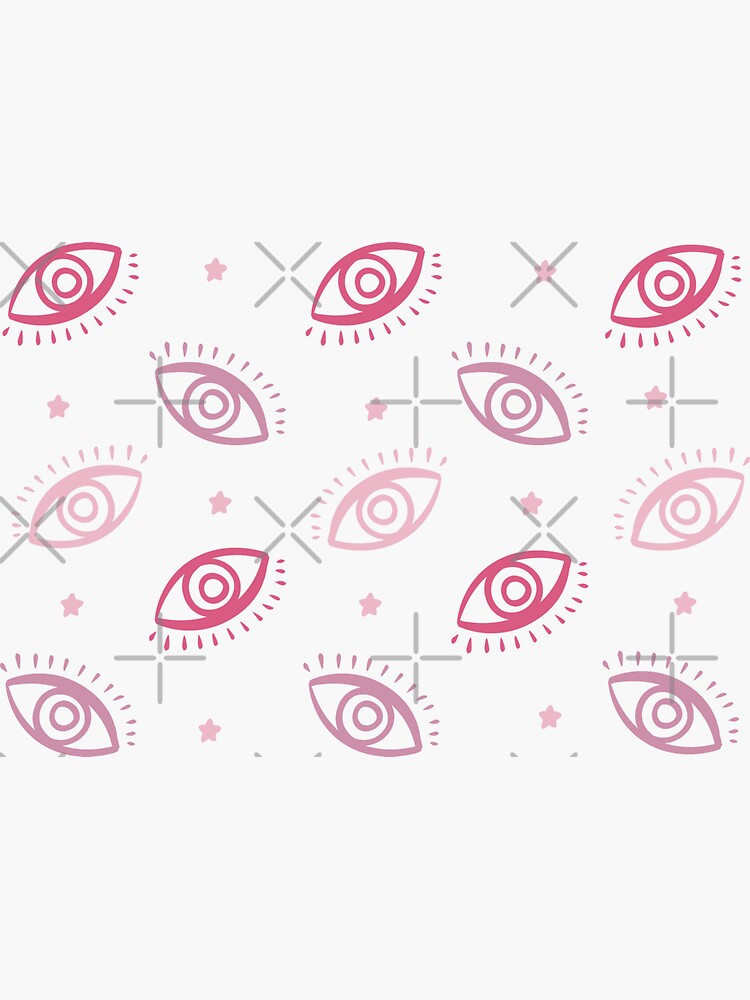 "pink evil eyes" Sticker for Sale by goblinbabe Redbubble