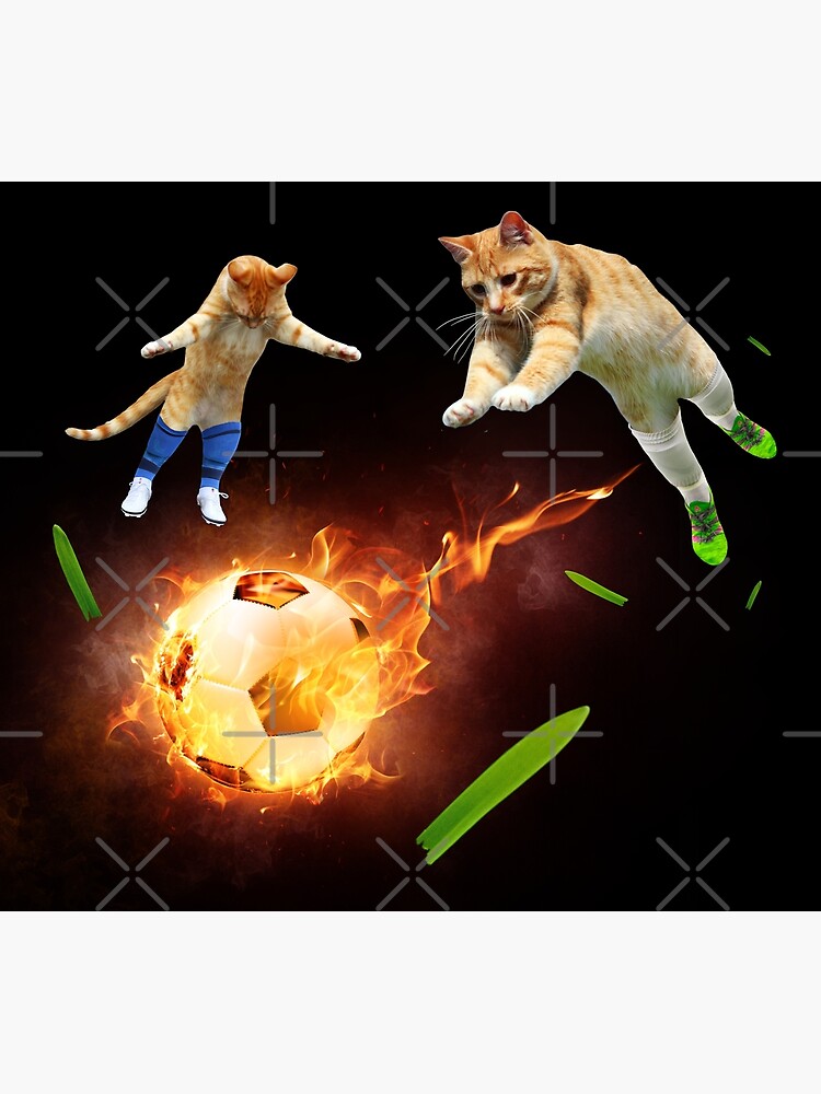 "Athletic Cats Playing Soccer" Poster for Sale by MeowMerch Redbubble