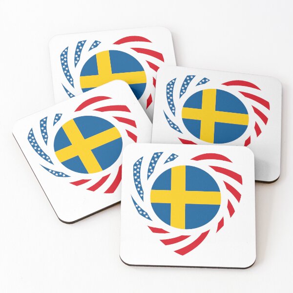 Item preview, Swedish American Multinational Patriot Flag Series (Heart) designed and sold by Carbon-Fibre Media.