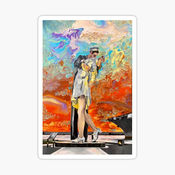 The Kissing Statue Sticker
