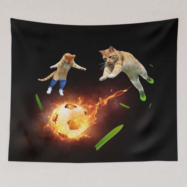 Item preview, Athletic Cats Playing Soccer designed and sold by MeowMerch.