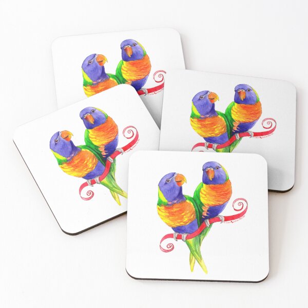 Item preview, Rainbow Lorikeets Watercolor Painting designed and sold by sylvanmist.