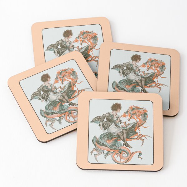 Item preview, Vintage woman riding a dragon illustration from La Vie Parisienne. designed and sold by monsterplanet.