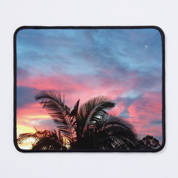 Item preview, No Filter Australian Sunset With Palm Trees and Crescent Moon designed and sold by Drawn By Hand Designs.