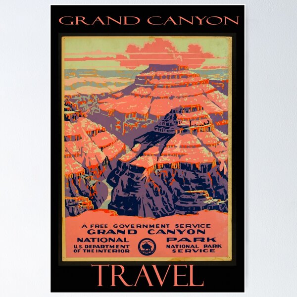 Vista previa del artículo con la obra «Cartel de viaje del gobierno vintage del Gran Cañón», diseñado y vendido por BetelgeuseX3.