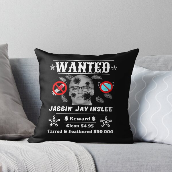 Jay Inslee Wanted Poster Merchandise Throw Pillow