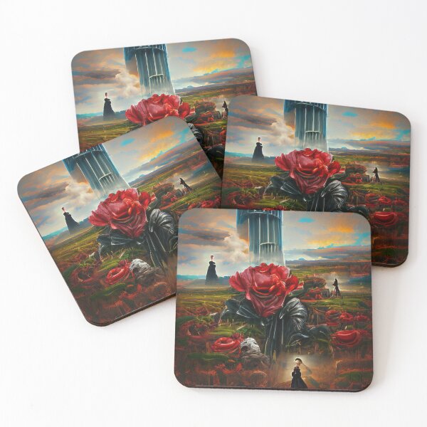 Item preview, Hightower surrounded by red flowers Nature Art Work paintings. designed and sold by Sloyar.