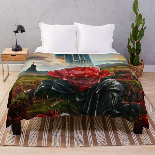 Item preview, Hightower surrounded by red flowers Nature Art Work paintings. designed and sold by Sloyar.