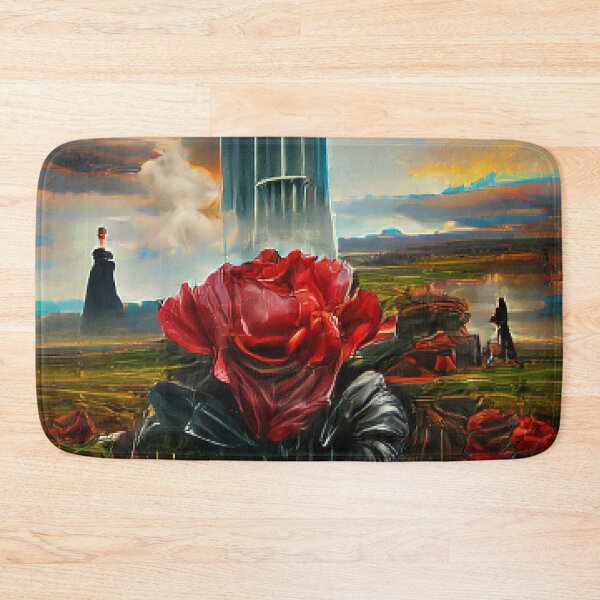 Item preview, Hightower surrounded by red flowers Nature Art Work paintings. designed and sold by Sloyar.