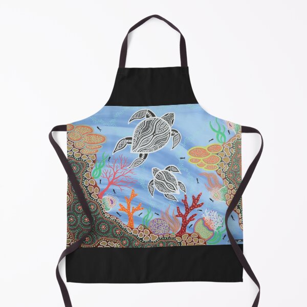 Item preview, Mum and bub turtle swimming over coral reef designed and sold by KooriColours013.