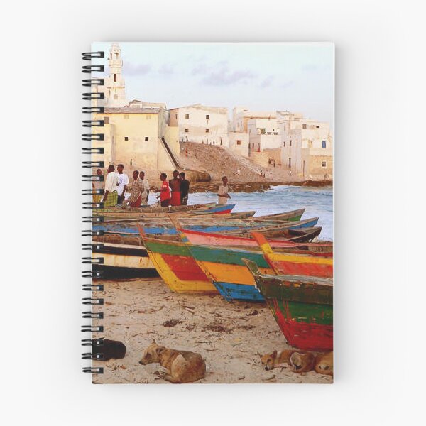 Item preview, Boats on the beach in Merca, Somalia designed and sold by VintageSomalia.