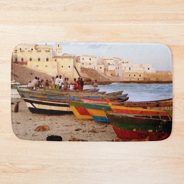Item preview, Boats on the beach in Merca, Somalia designed and sold by VintageSomalia.