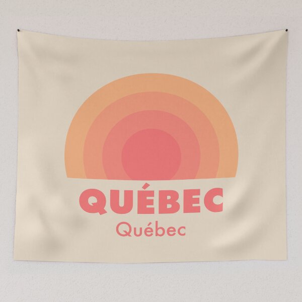Item preview, Quebec Quebec Retro Rainbow Badge Orange designed and sold by modeoftravel.