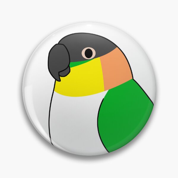 Item preview, Black-headed caique parrot cartoon drawing designed and sold by lifewithbirds.