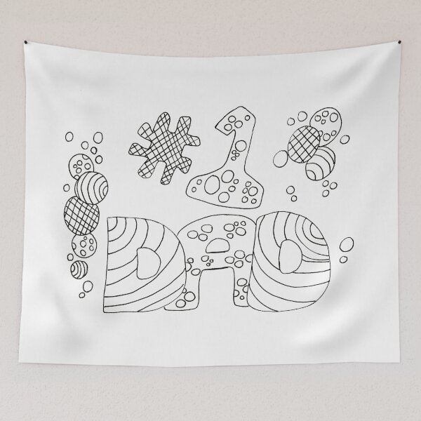Item preview, # Number 1 Dad Hand Drawn Doodle Paint Colour Color Your Own designed and sold by H3designs.