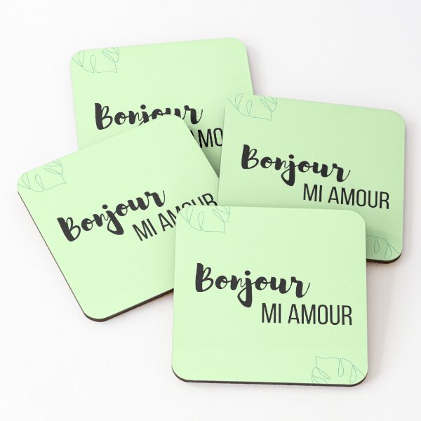 Item preview, Bonjour mi amour with leaves designed and sold by janishataneja.