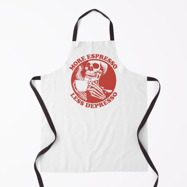 Item preview, More Espresso Less Depresso, Skeleton Drinking Coffee, Red designed and sold by anghelapparel.