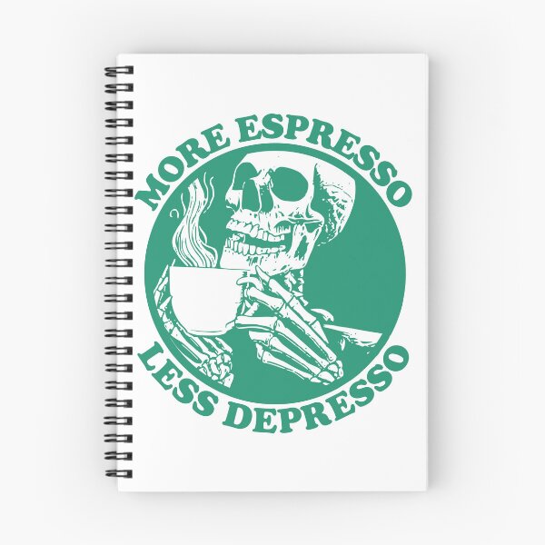 Item preview, More Espresso Less Depresso, Skeleton Drinking Coffee, Green designed and sold by anghelapparel.