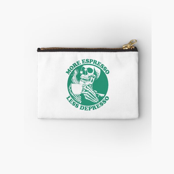 Item preview, More Espresso Less Depresso, Skeleton Drinking Coffee, Green designed and sold by anghelapparel.