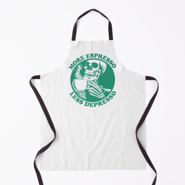 Item preview, More Espresso Less Depresso, Skeleton Drinking Coffee, Green designed and sold by anghelapparel.
