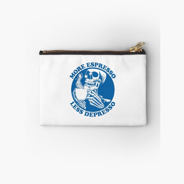 Item preview, More Espresso Less Depresso, Skeleton Drinking Coffee, Blue designed and sold by anghelapparel.