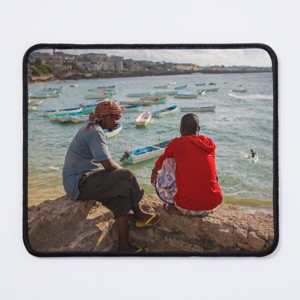 Item preview, Somali men look out across Mogadishu's fishing harbour designed and sold by VintageSomalia.
